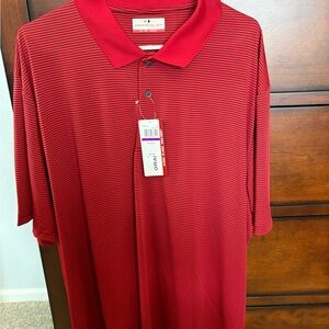 Grand Slam Men's Striped Red Polo Shirt